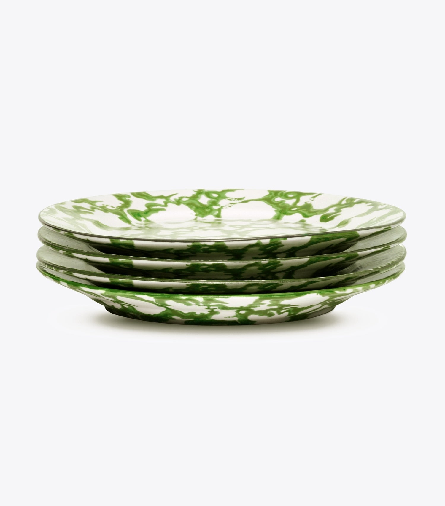 Tory Burch Spongeware Salad Plate, Set of 4 - Green/Smoke