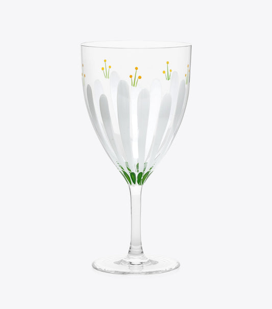 Tory Burch Spring Meadow Wine Glass, Set of 2 - Clear/Multi