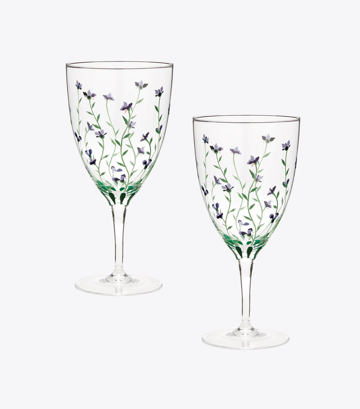 Tory Burch Jolie Fleur Water Glass, Set of 2 - Clear / Multi