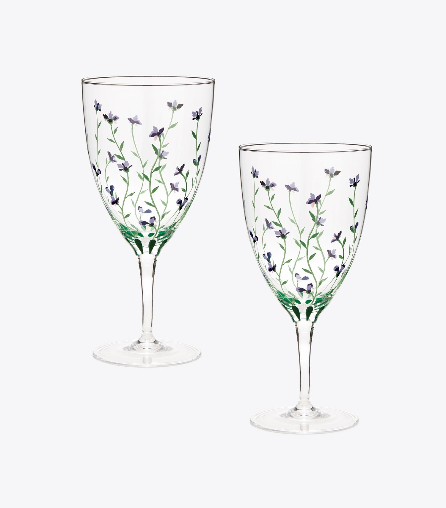 Tory Burch Jolie Fleur Water Glass, Set of 2 - Clear / Multi
