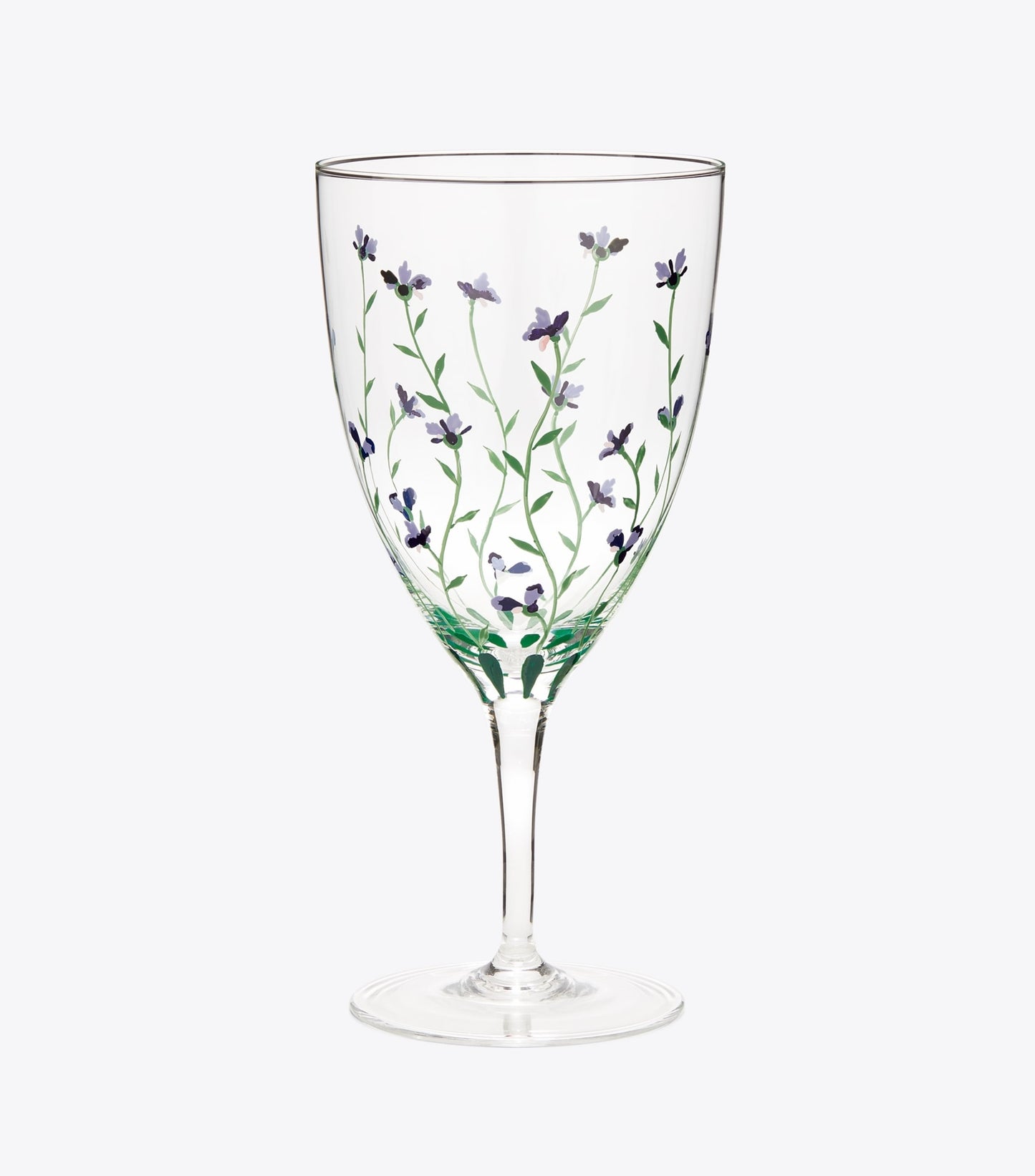 Tory Burch Jolie Fleur Water Glass, Set of 2 - Clear / Multi