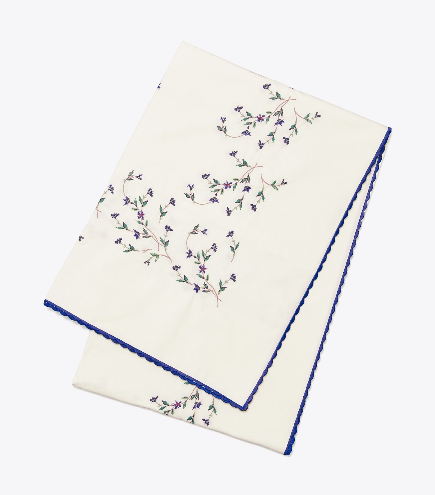 Tory Burch Jolie Fleur Embroidered Square Tablecloth - New Ivory