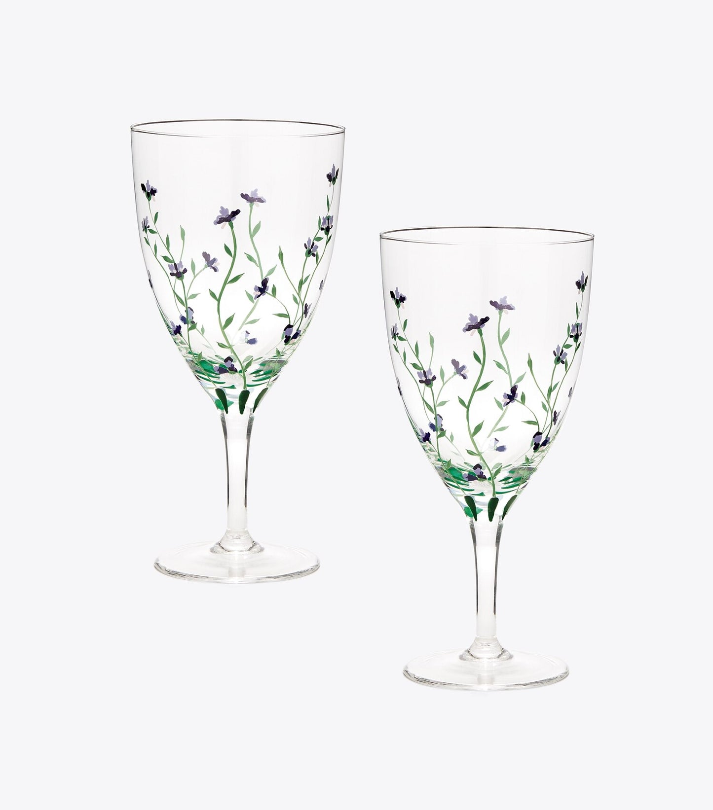 Tory Burch Jolie Fleur Wine Glass, Set of 2 - Clear / Multi