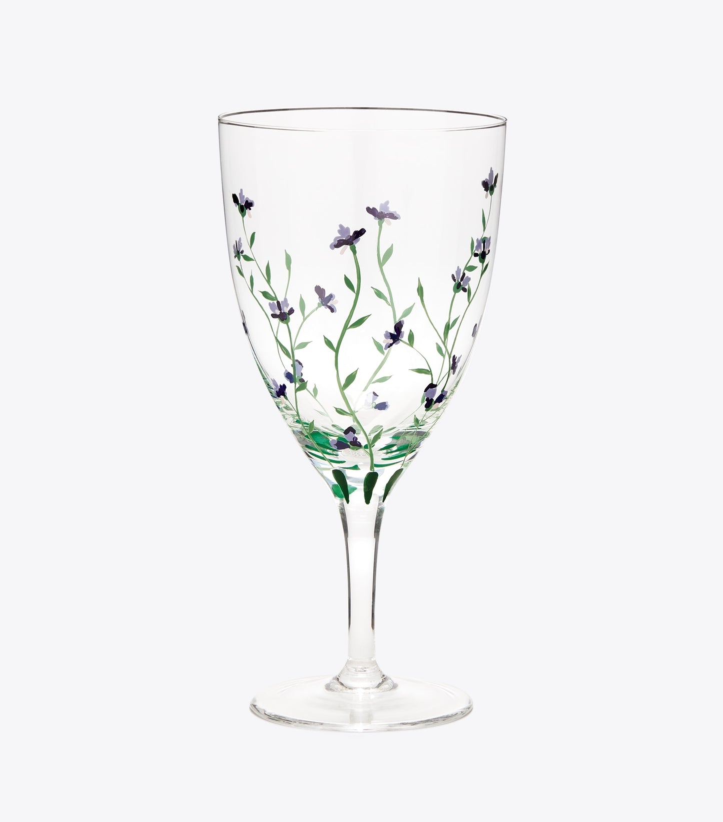 Tory Burch Jolie Fleur Wine Glass, Set of 2 - Clear / Multi