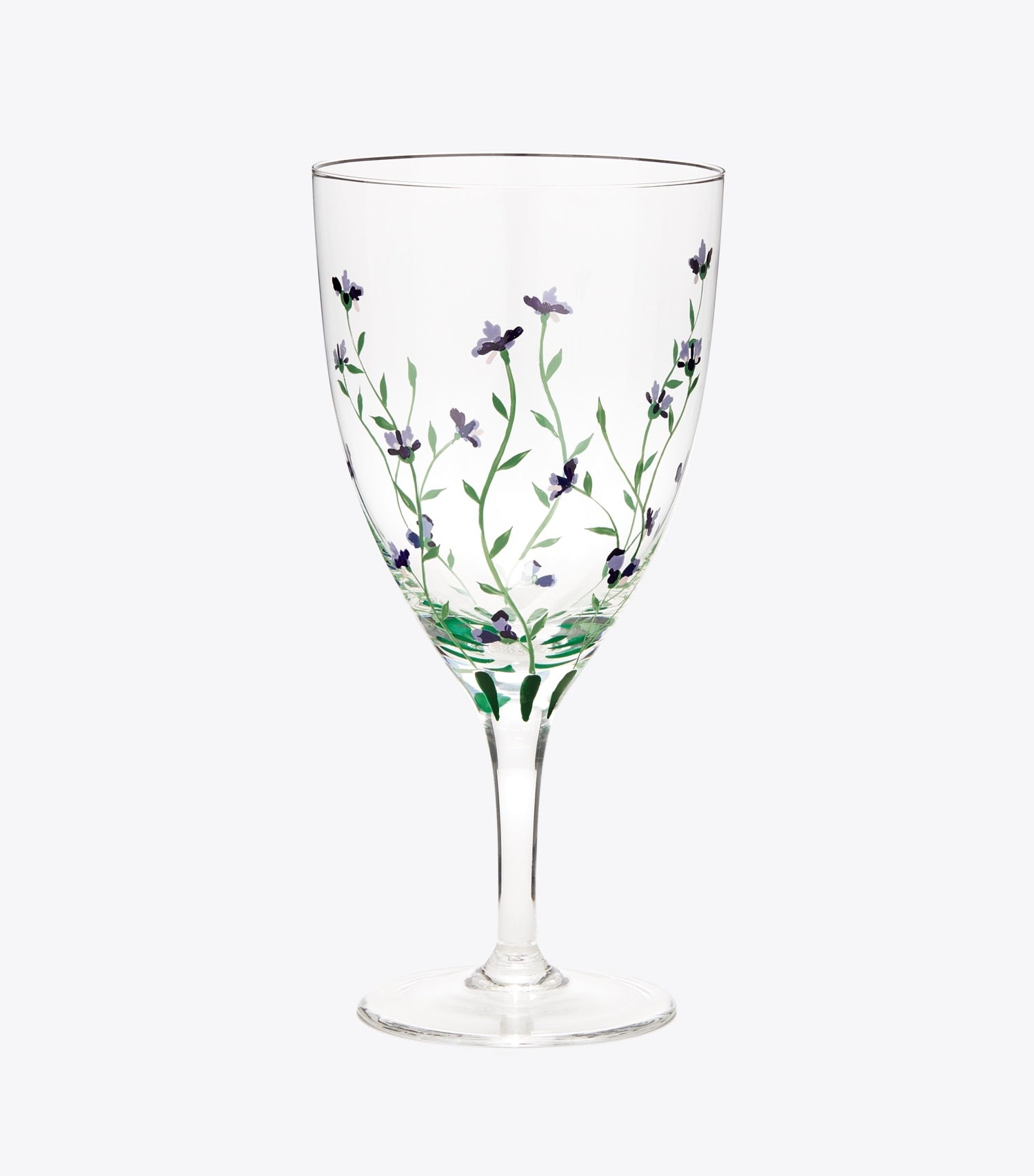 Tory Burch Jolie Fleur Wine Glass, Set of 2 - Clear / Multi