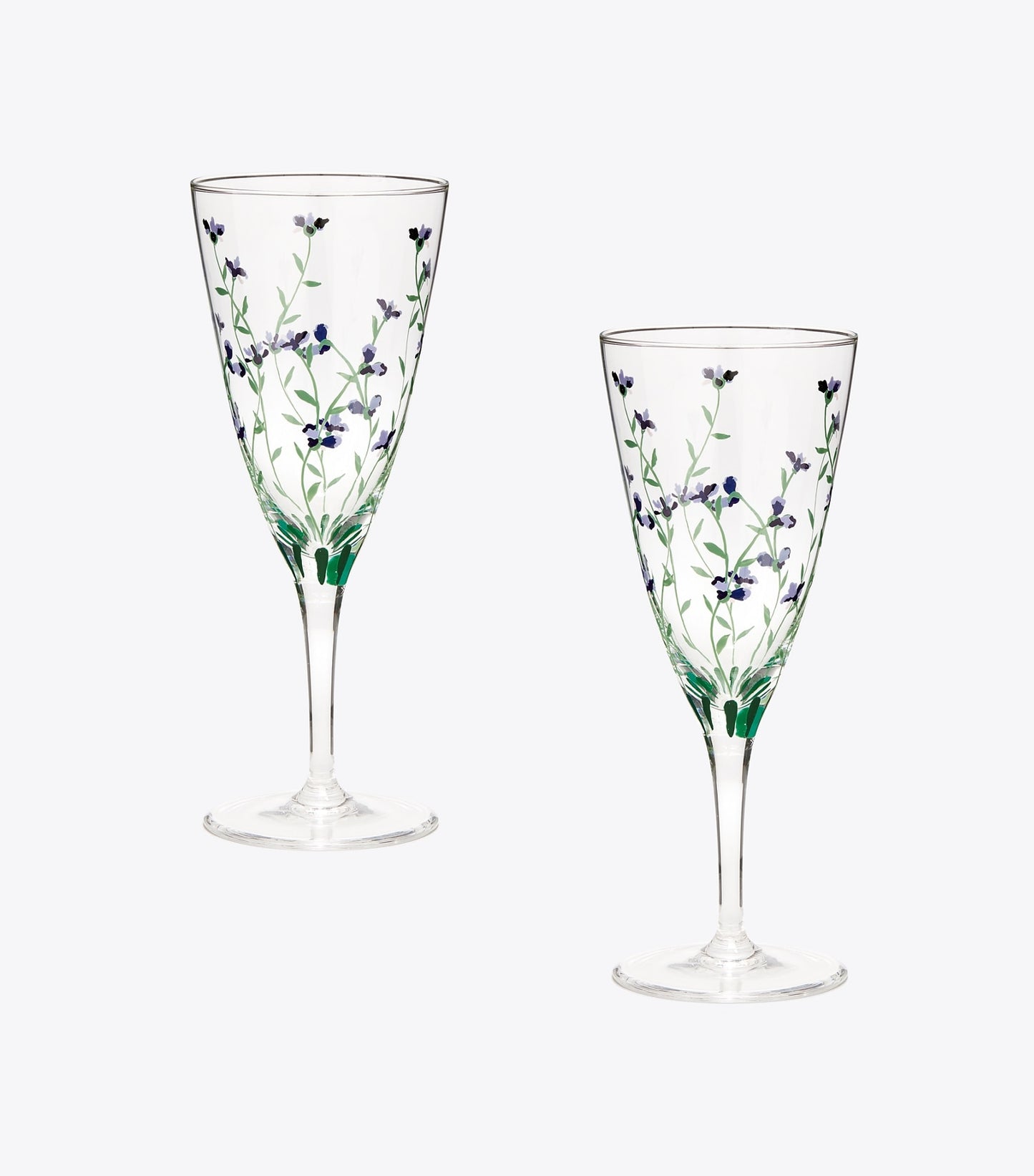 Tory Burch Jolie Fleur Champagne Glass, Set of 2 - Clear / Multi