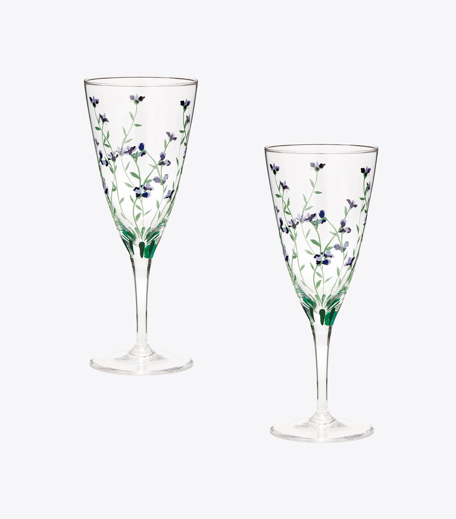 Tory Burch Jolie Fleur Champagne Glass, Set of 2 - Clear / Multi