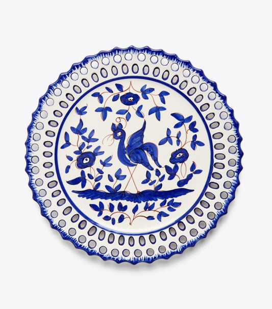 Tory Burch Oiseau Salad Plate, Set Of 4 - White/Blue