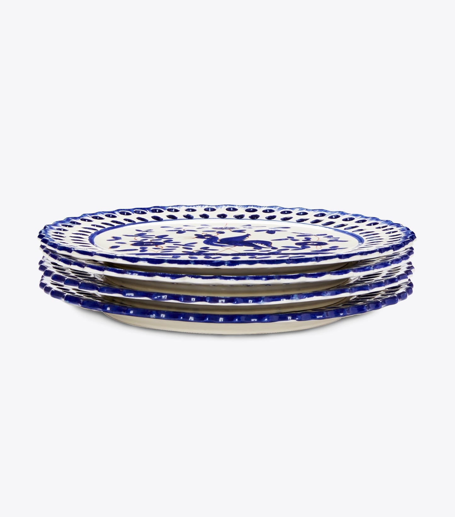 Tory Burch Oiseau Salad Plate, Set Of 4 - White/Blue