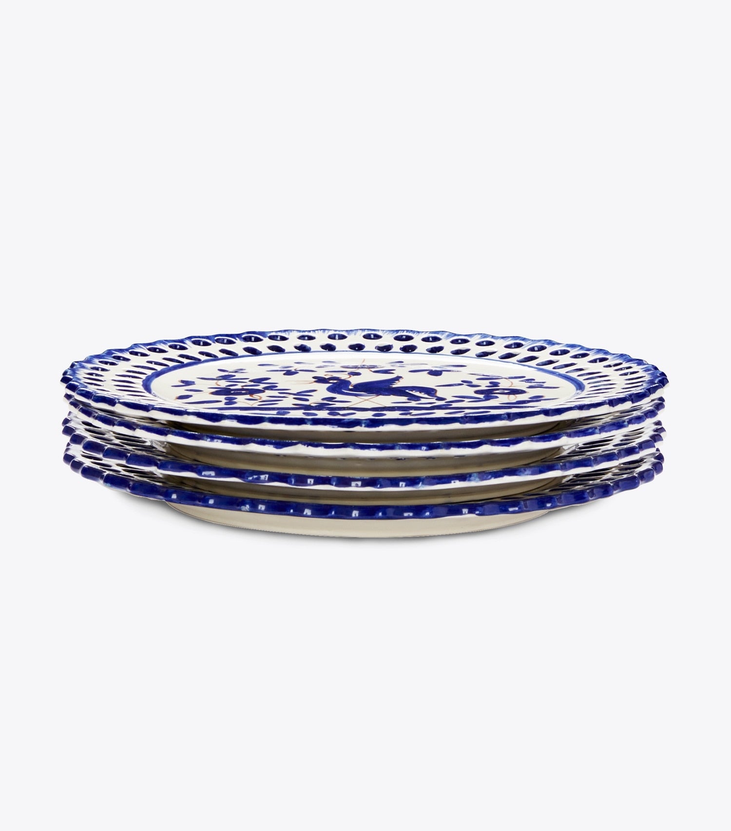 Tory Burch Oiseau Salad Plate, Set Of 4 - White/Blue