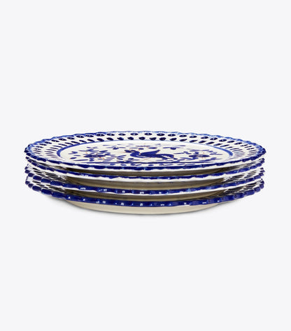 Tory Burch Oiseau Salad Plate, Set Of 4 - White/Blue