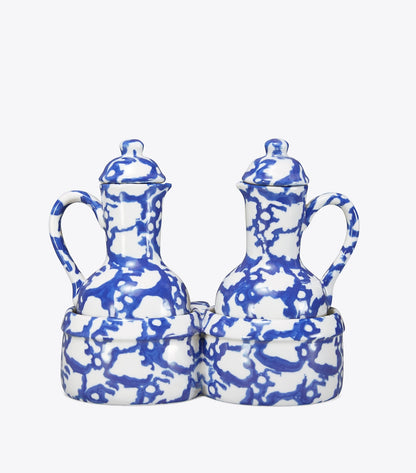 Tory Burch Spongeware Oil & Vinegar Set - Smoke