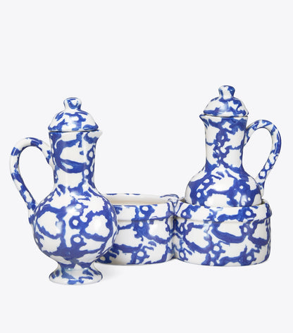 Tory Burch Spongeware Oil & Vinegar Set - Smoke