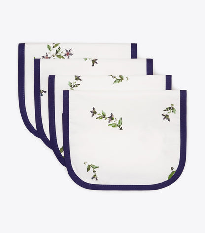Tory Burch Jolie Fleur Cocktail Napkin, Set of 4 - New Ivory
