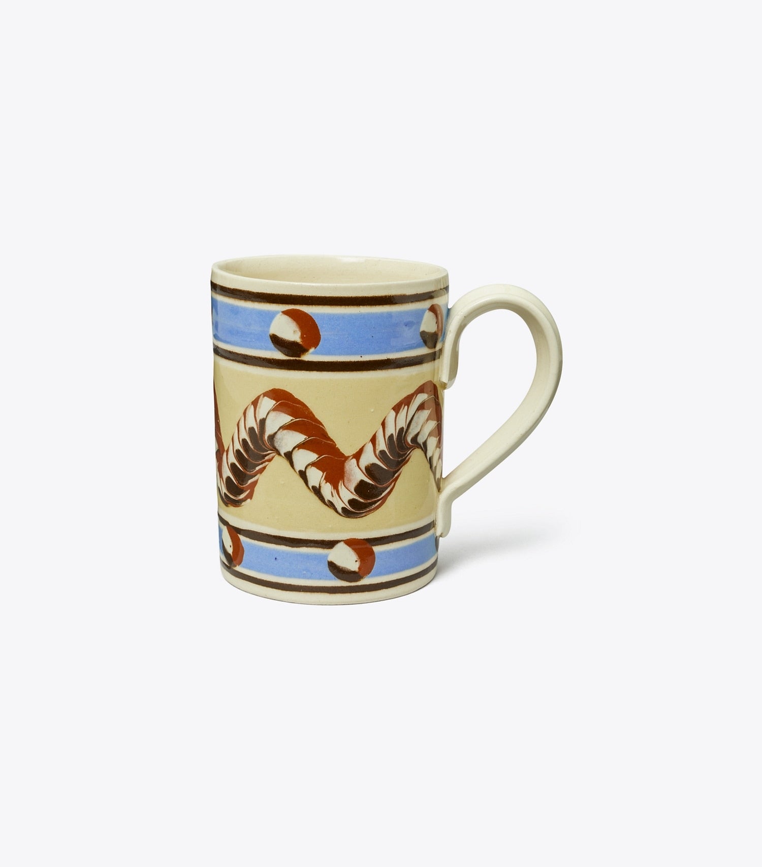 Tory Burch Mochaware Mug, Set of 4 - Brown / Blue