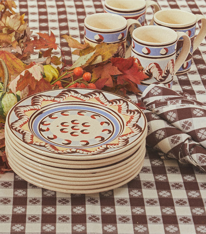 Tory Burch Mochaware Mug, Set of 4 - Brown / Blue