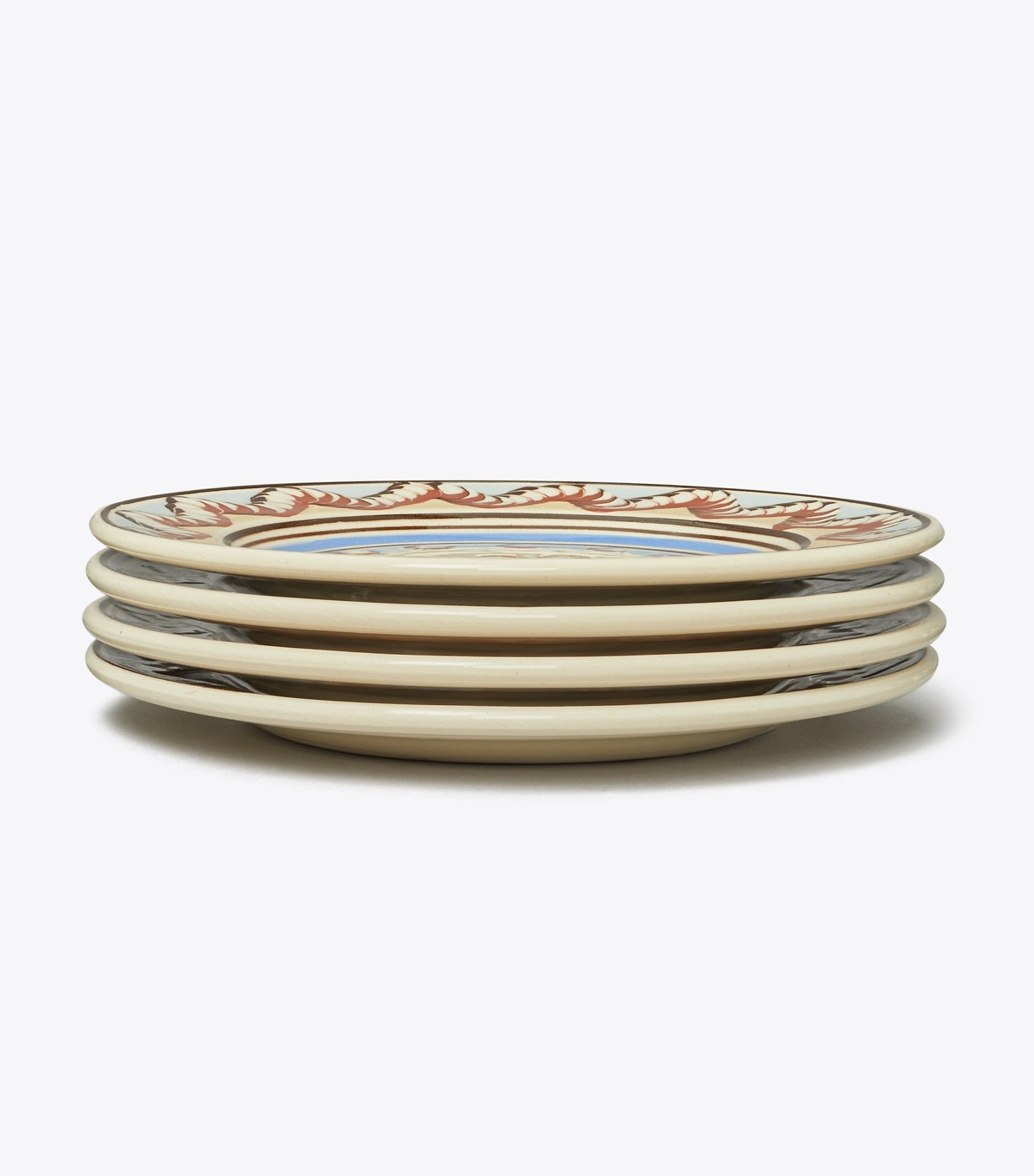 Tory Burch Mochaware Salad Plate, Set of 4 - Brown / Blue