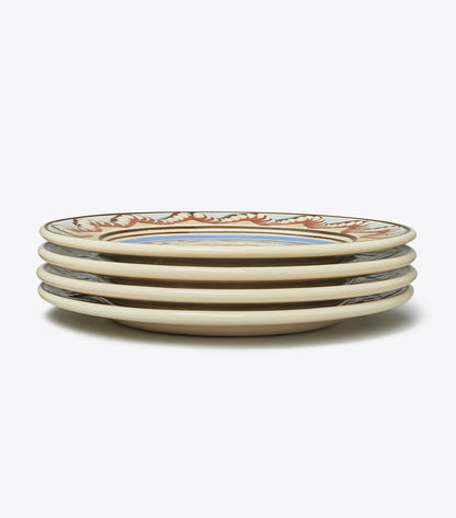 Tory Burch Mochaware Salad Plate, Set of 4 - Brown / Blue
