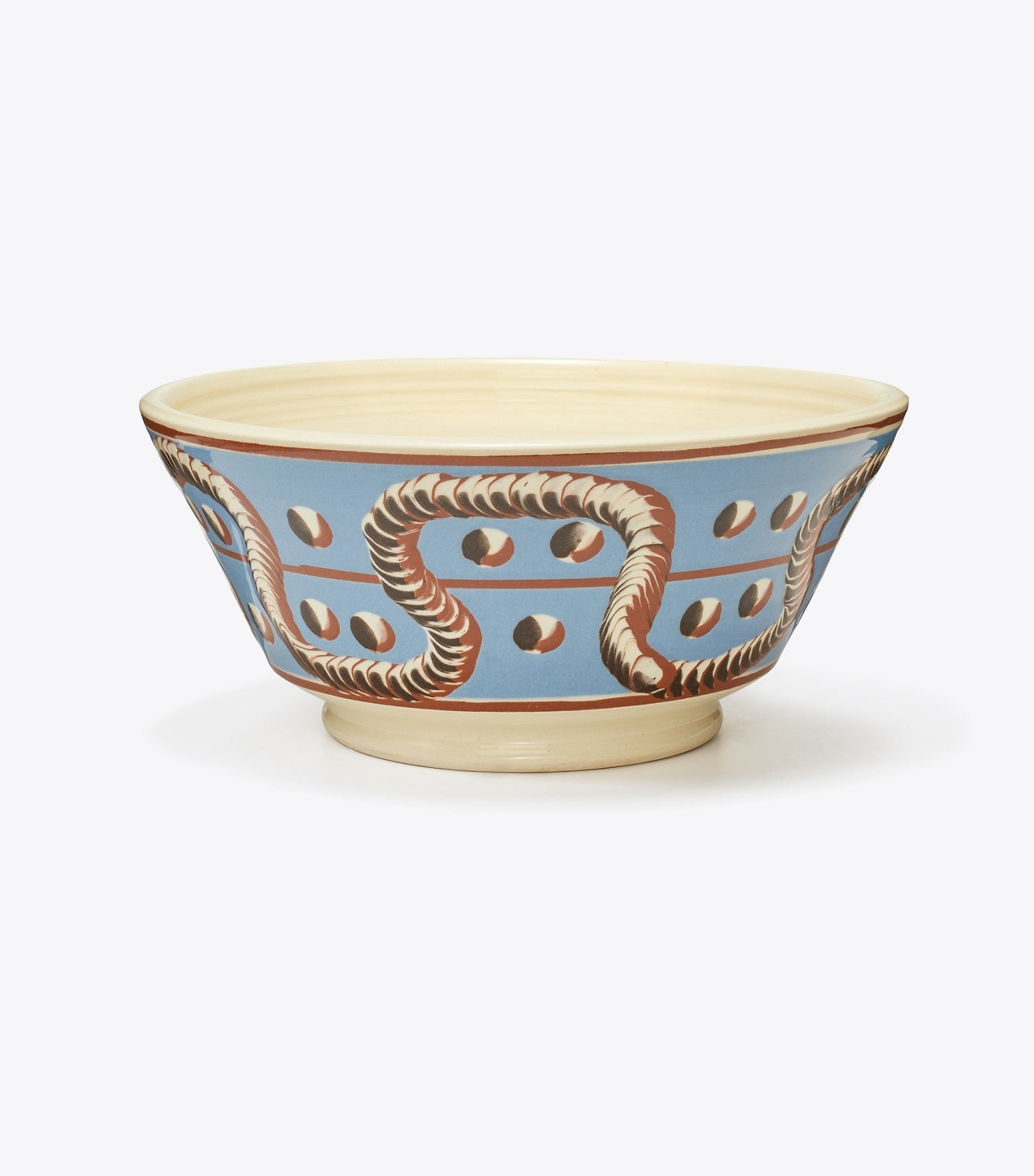 Tory Burch Mochaware Serving Bowl - Blue Multi