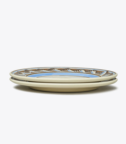 Tory Burch Mochaware Dinner Plate, Set of 2 - Brown / Blue