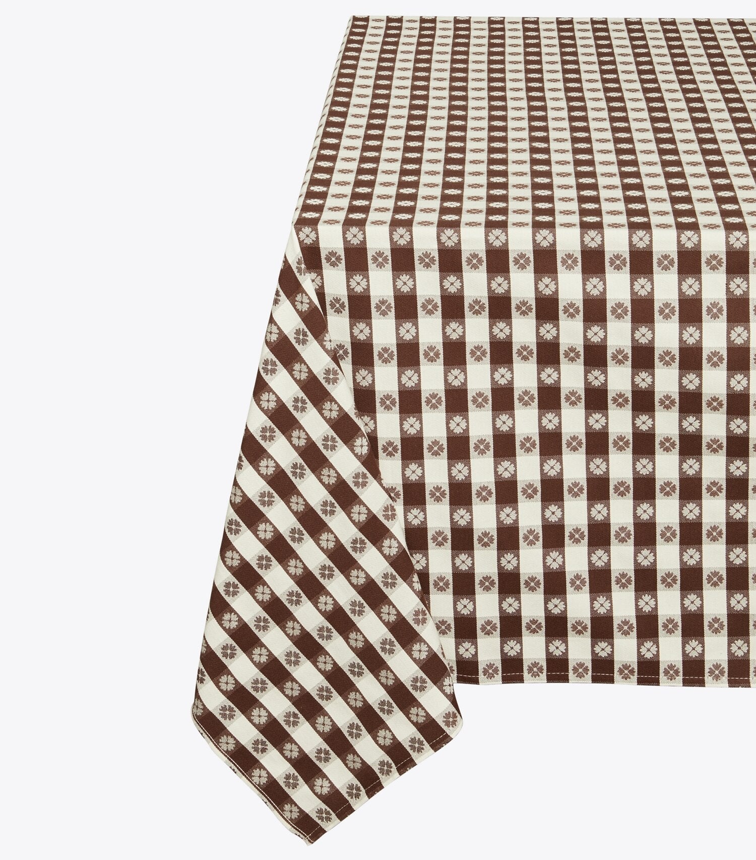 Tory Burch Gingham Tablecloth, 120\ - Brown
