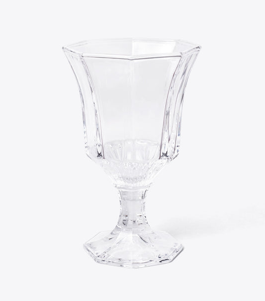 Tory Burch Pressed-Glass Wine Glass, Set of 4 - Clear