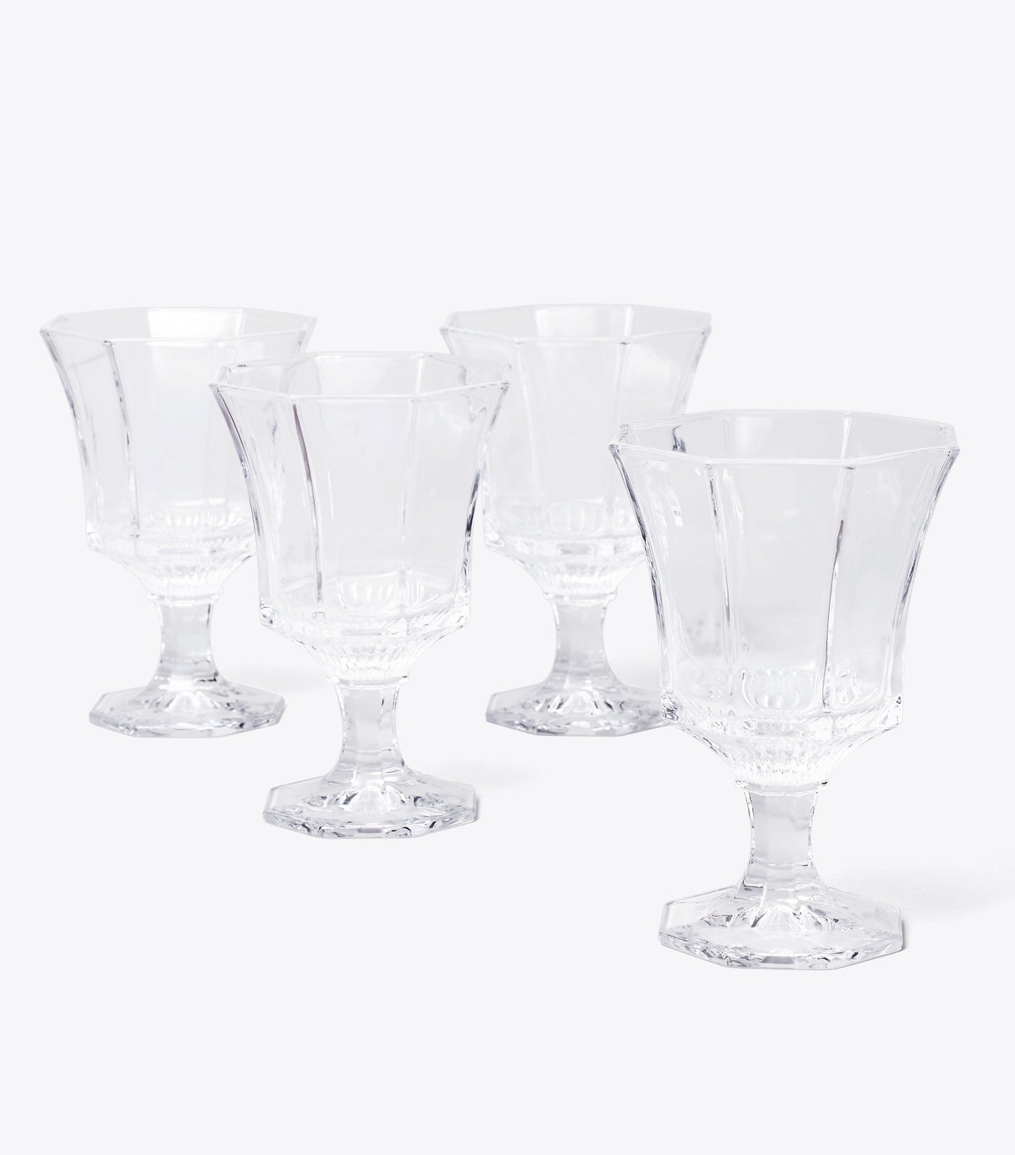 Tory Burch Pressed-Glass Wine Glass, Set of 4 - Clear