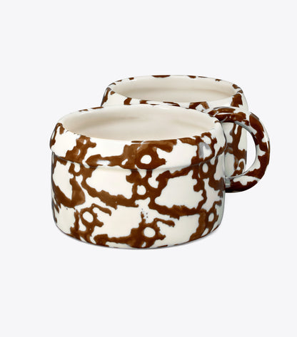 Tory Burch Spongeware Oil & Vinegar Set - Brown