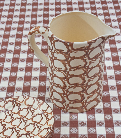 Tory Burch Spongeware Pitcher - Brown/Smoke Ring