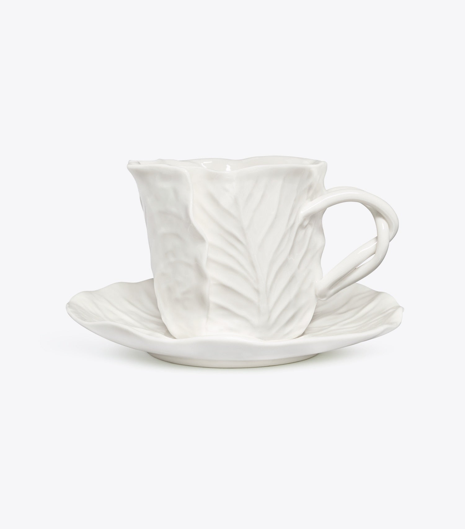 Tory Burch Lettuce Ware Cup & Saucer, Set of 2 - White