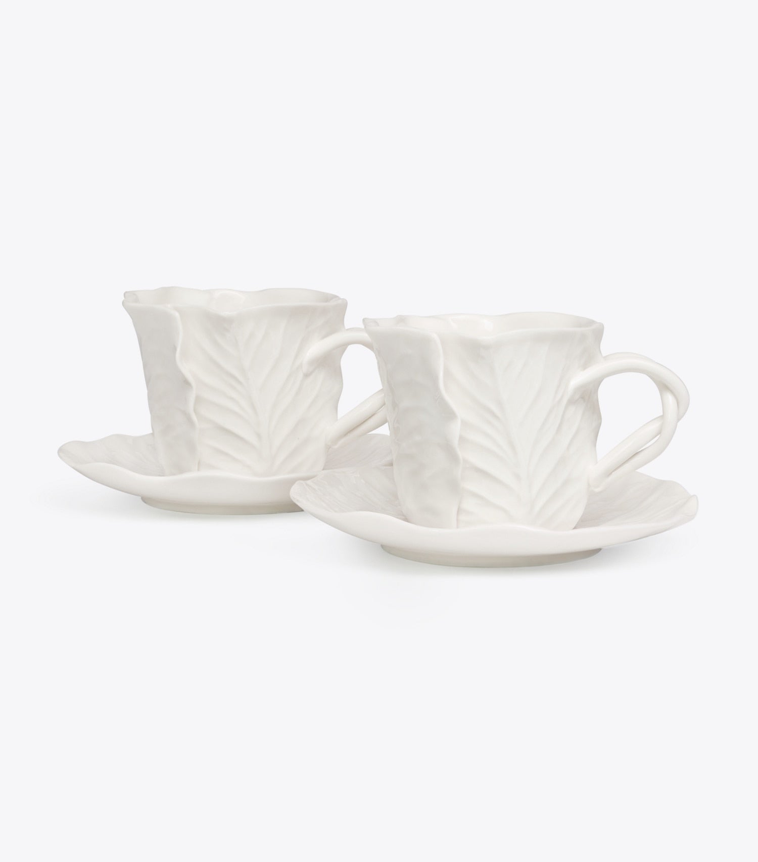 Tory Burch Lettuce Ware Cup & Saucer, Set of 2 - White