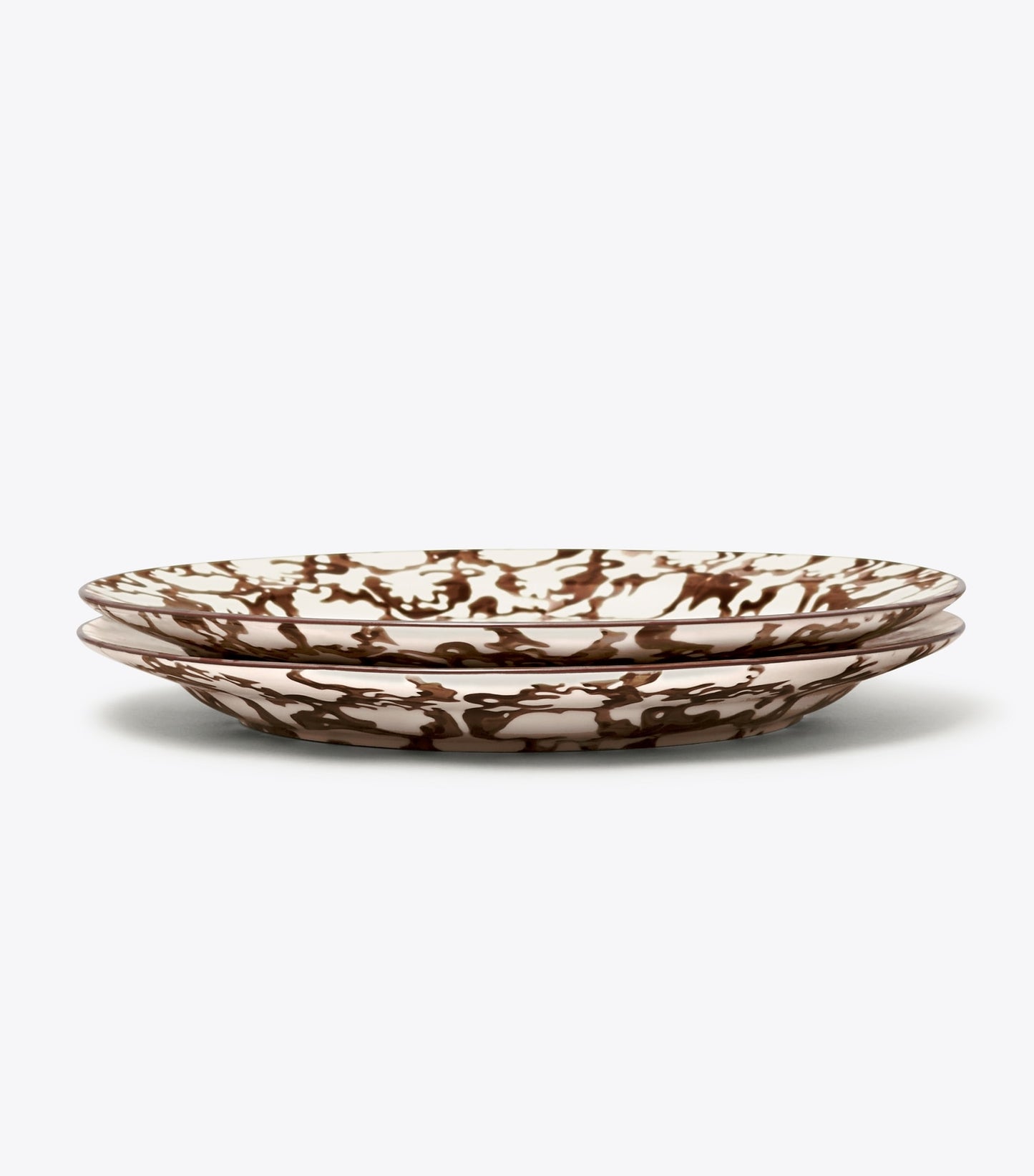 Tory Burch Spongeware Dinner Plate, Set of 2 - Brown/Smoke Ring