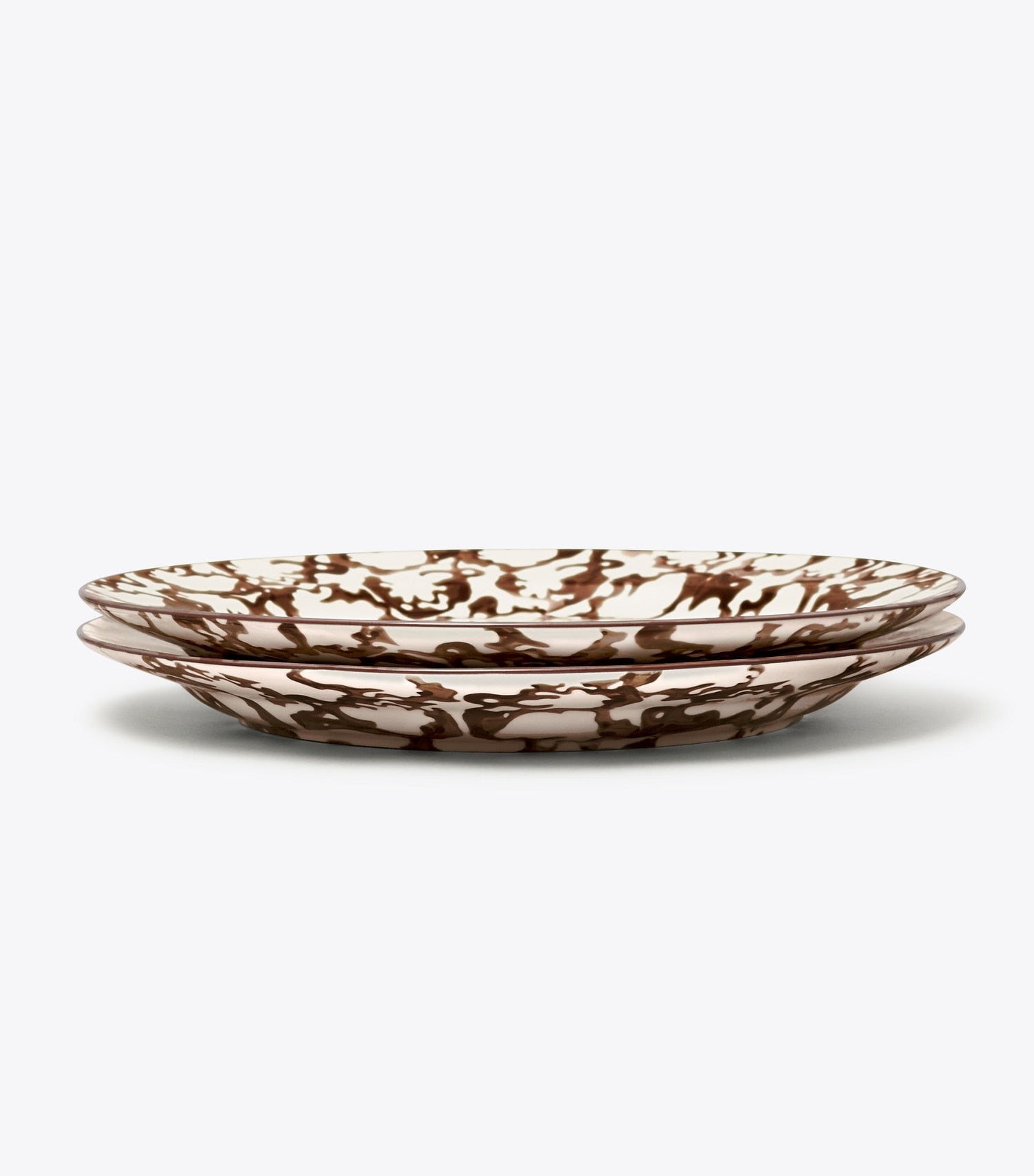 Tory Burch Spongeware Dinner Plate, Set of 2 - Brown/Smoke Ring