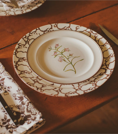 Tory Burch Spongeware Dinner Plate, Set of 2 - Brown/Smoke Ring