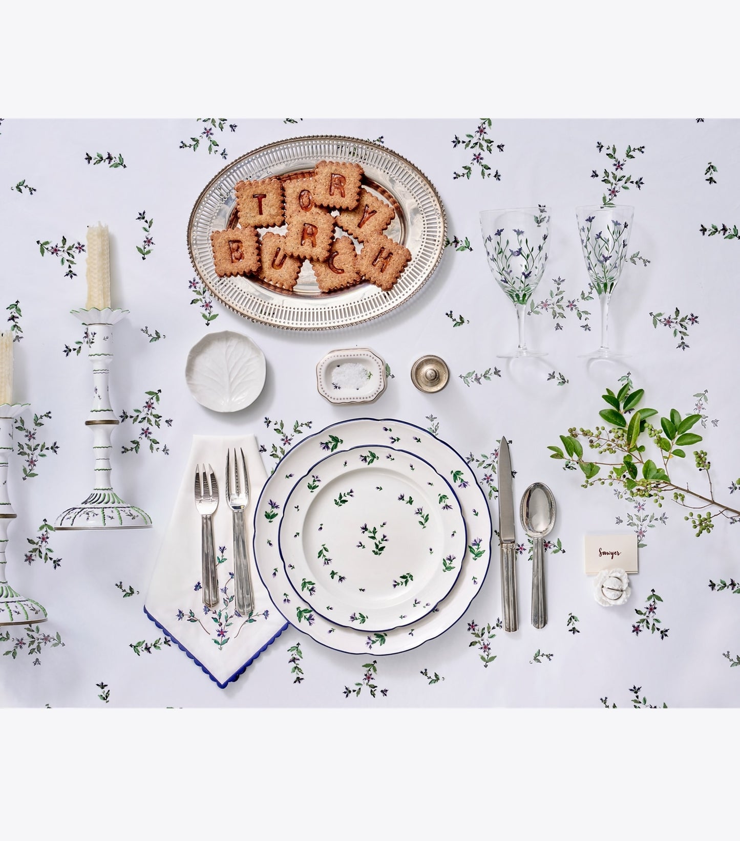 Tory Burch Lettuce Ware Canapé Plate, Set of 4 - White