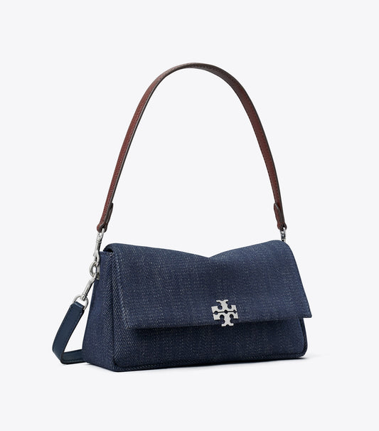 Tory Burch Small Charlie Denim Shoulder Bag - Midnight