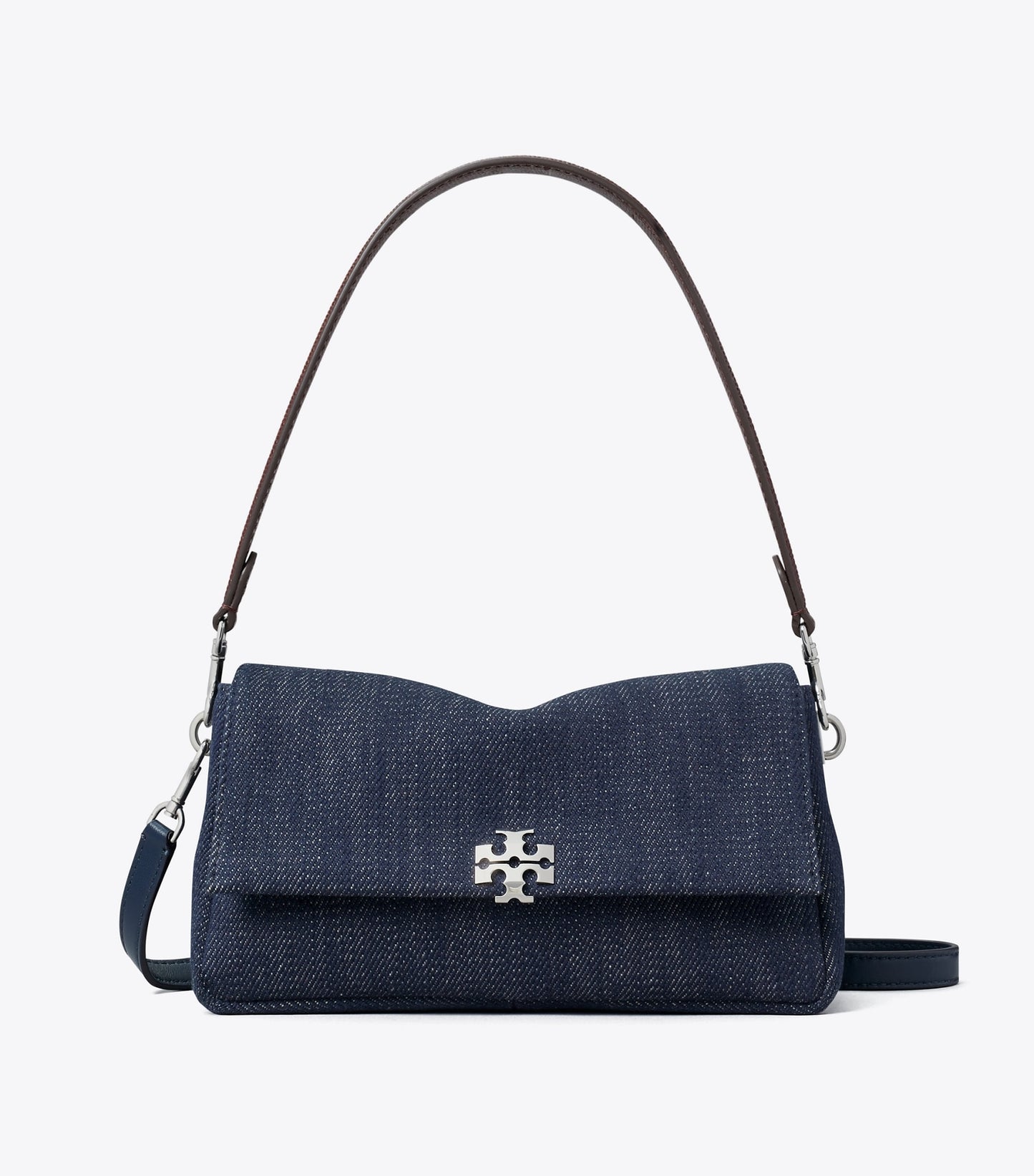 Tory Burch Small Charlie Denim Shoulder Bag - Midnight
