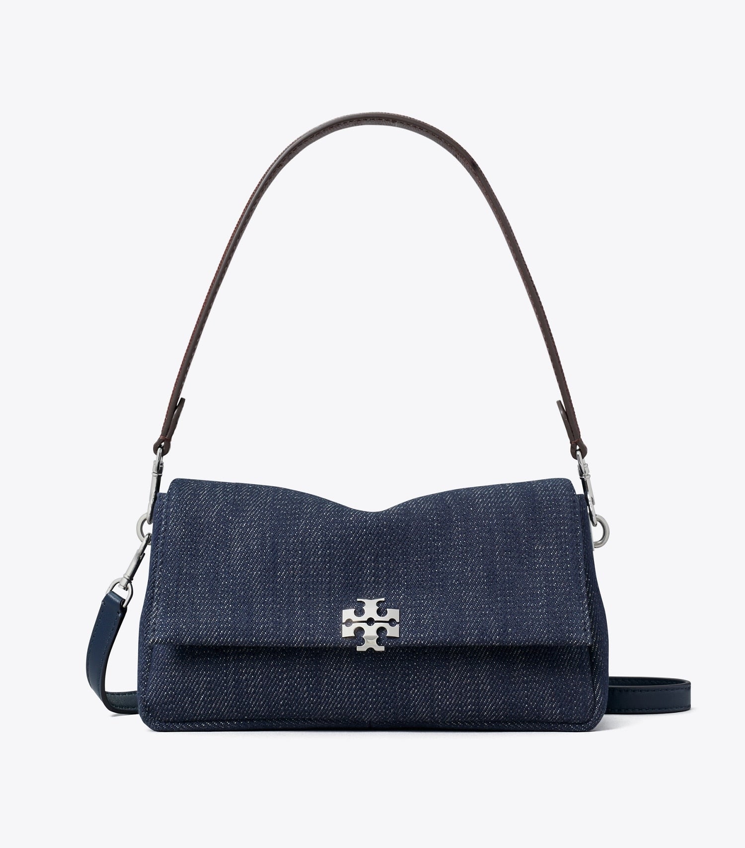Tory Burch Small Charlie Denim Shoulder Bag - Midnight
