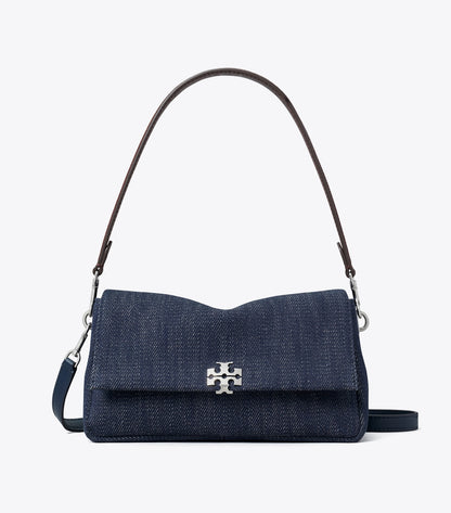 Tory Burch Small Charlie Denim Shoulder Bag - Midnight