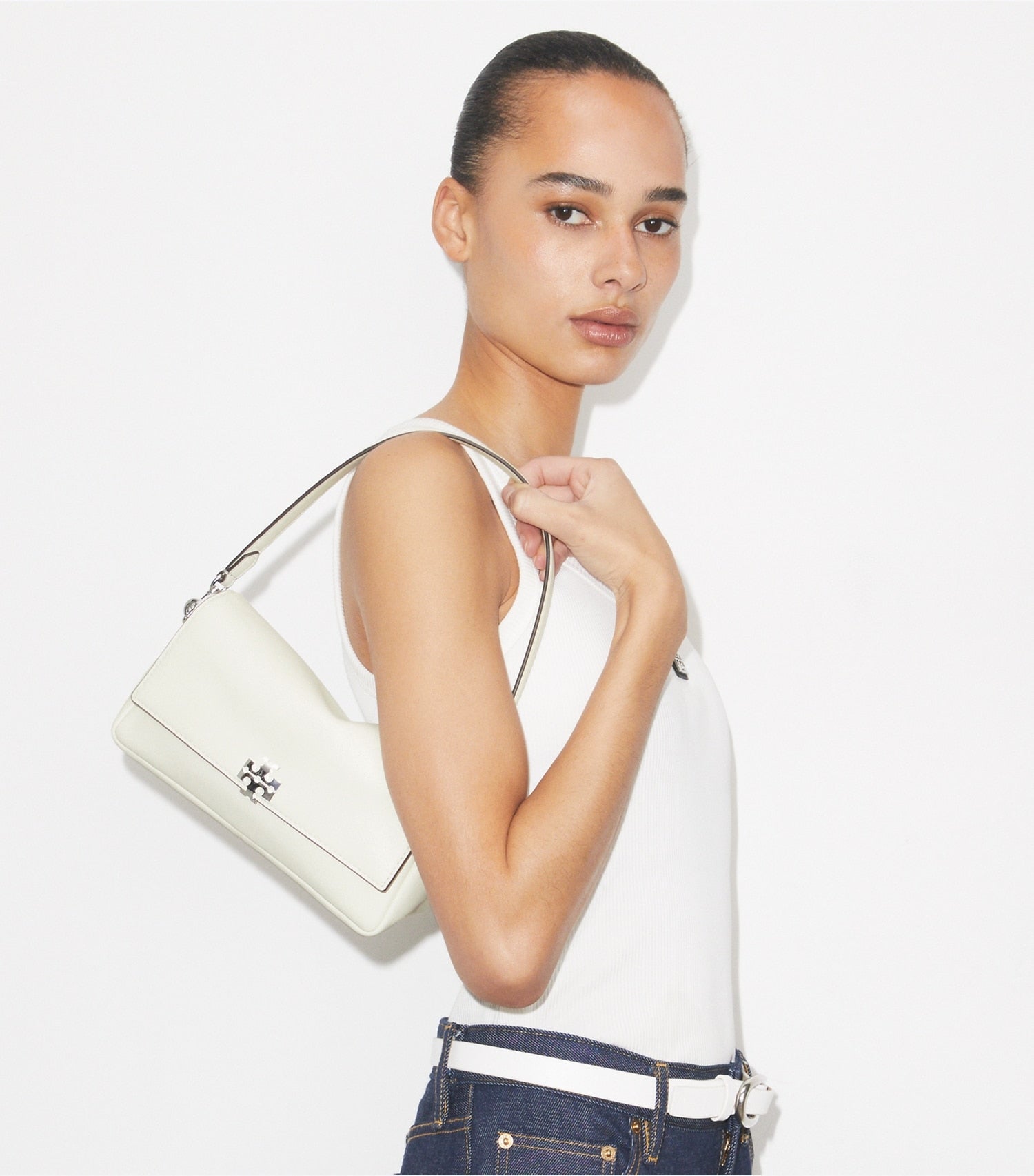 Tory Burch Small Charlie Shoulder Bag - Bianco