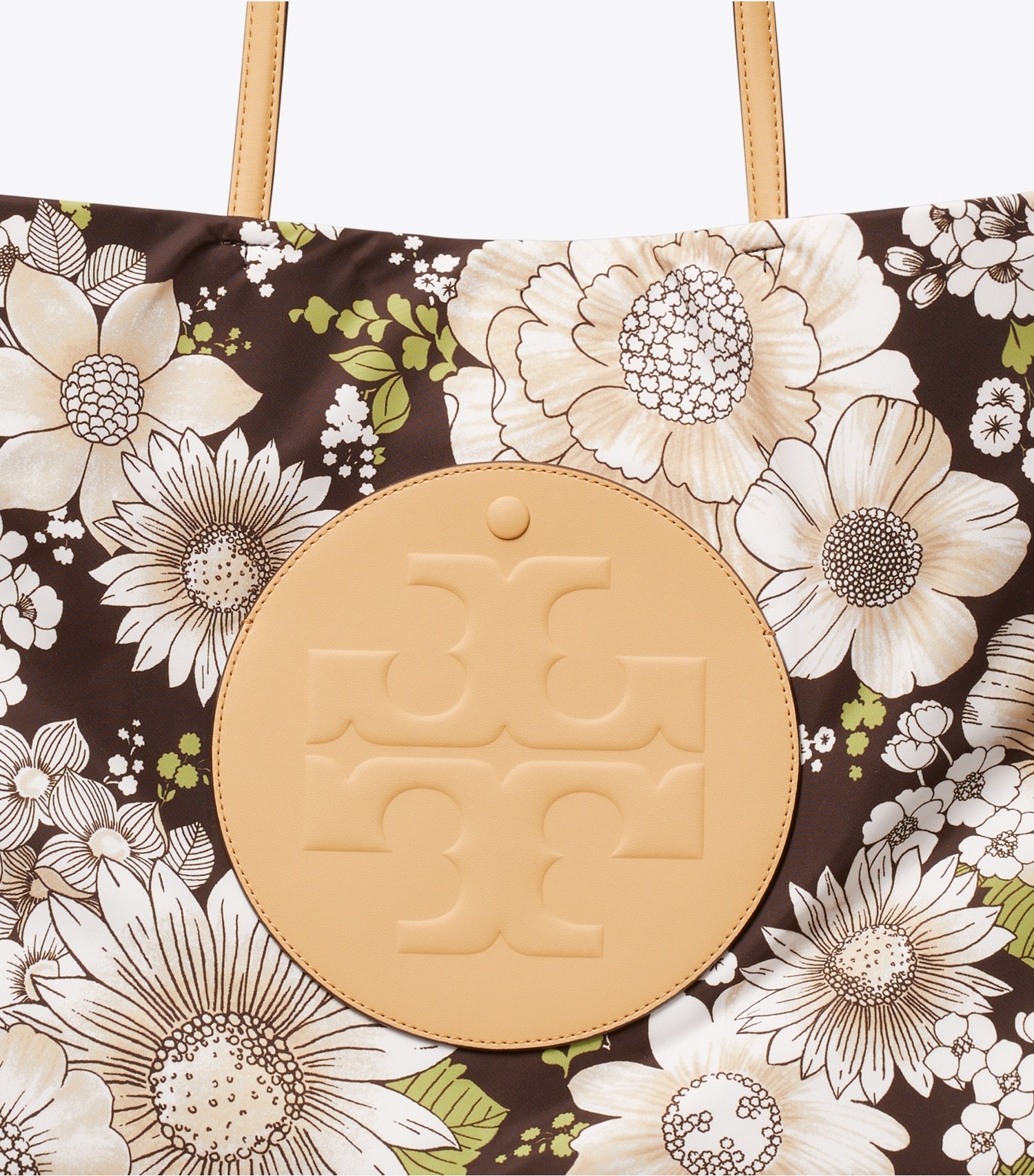 Tory Burch Ella Printed Tote - Floral Green/Brown