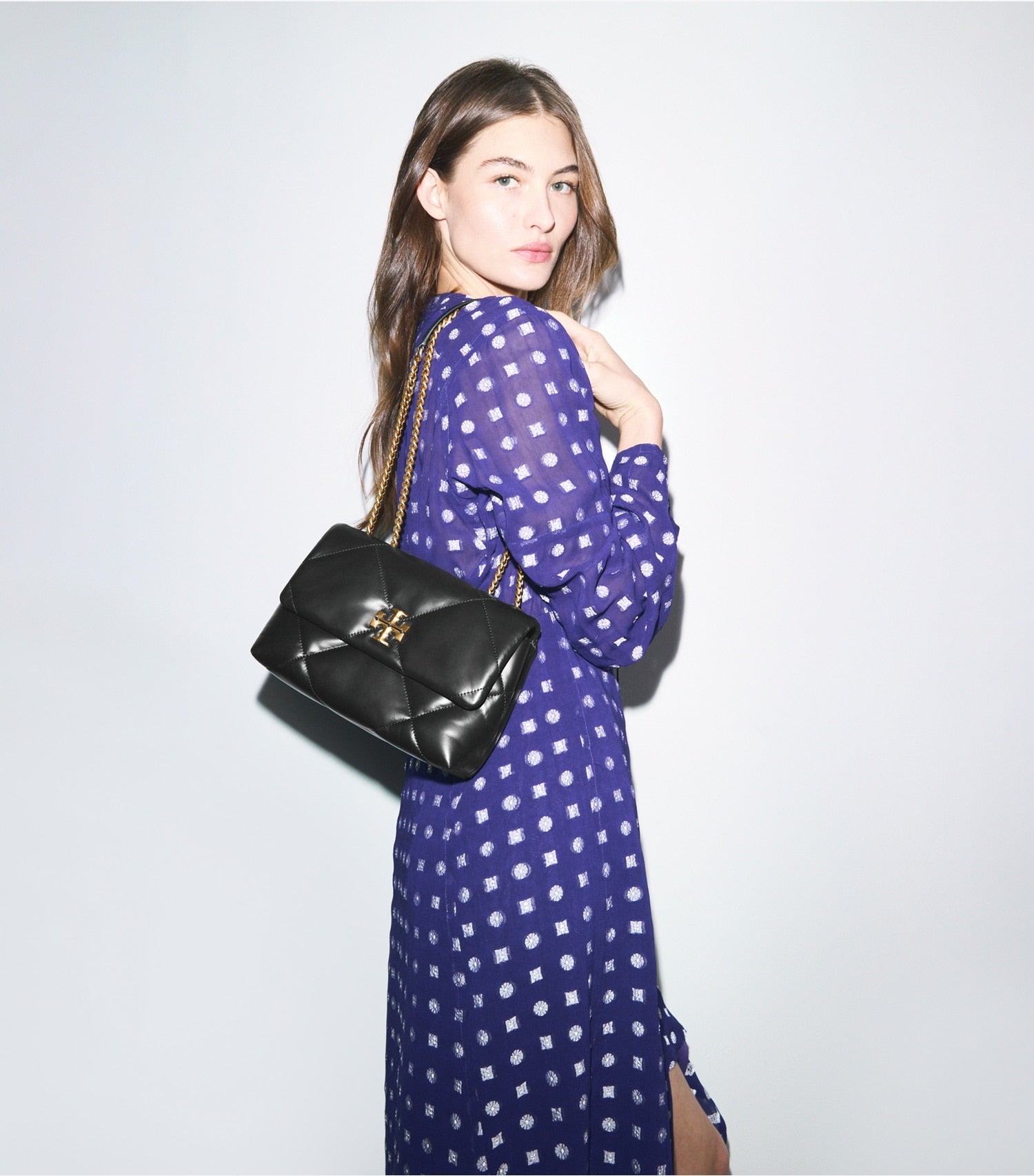 Tory Burch Small Kira Diamond Quilt Shoulder Bag - Black