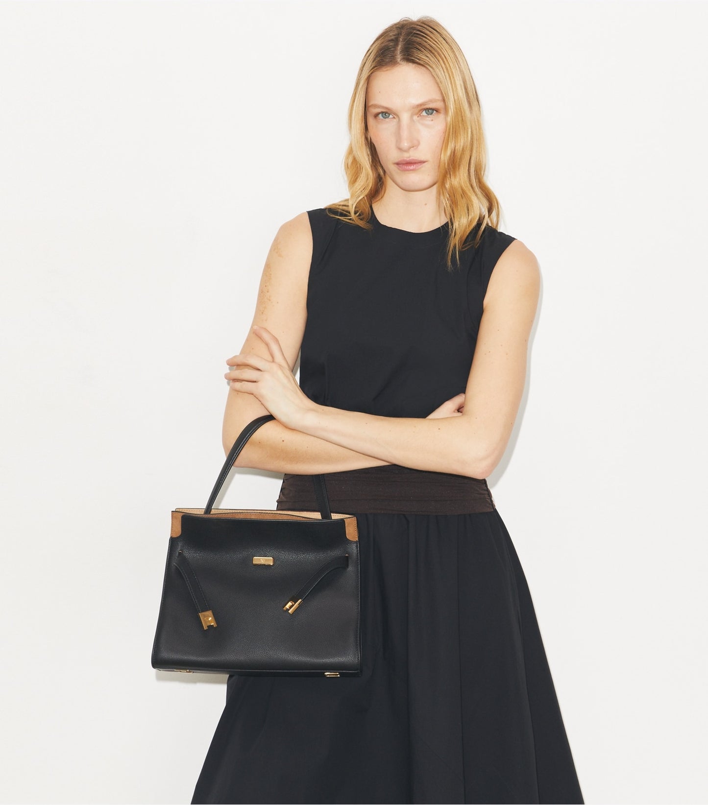 Tory Burch Small Lee Radziwill Double Bag - Black
