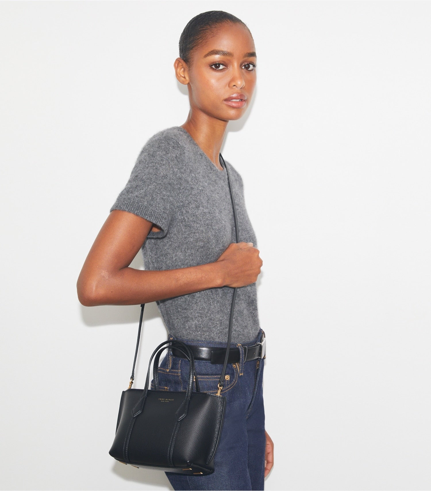 Tory Burch Mini Perry Tote - Black