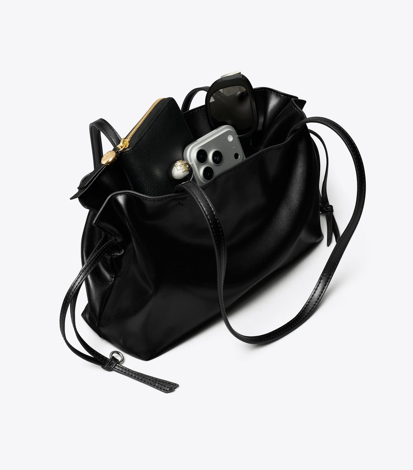Tory Burch Small Ella natuura™ Drawstring Tote - Black