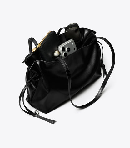 Tory Burch Small Ella natuura™ Drawstring Tote - Black