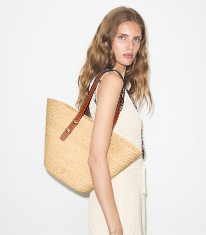Tory Burch Small Romy Basket Tote - Natural