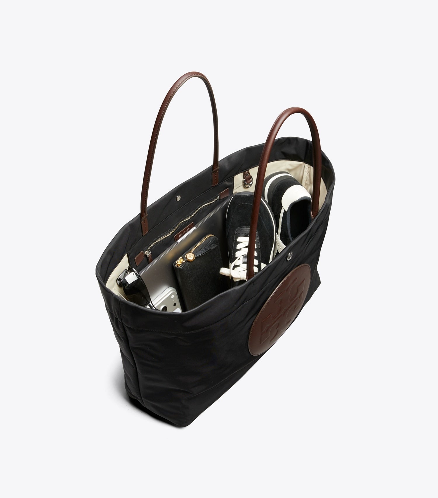 Tory Burch Ella Twist Reversible Tote - Black