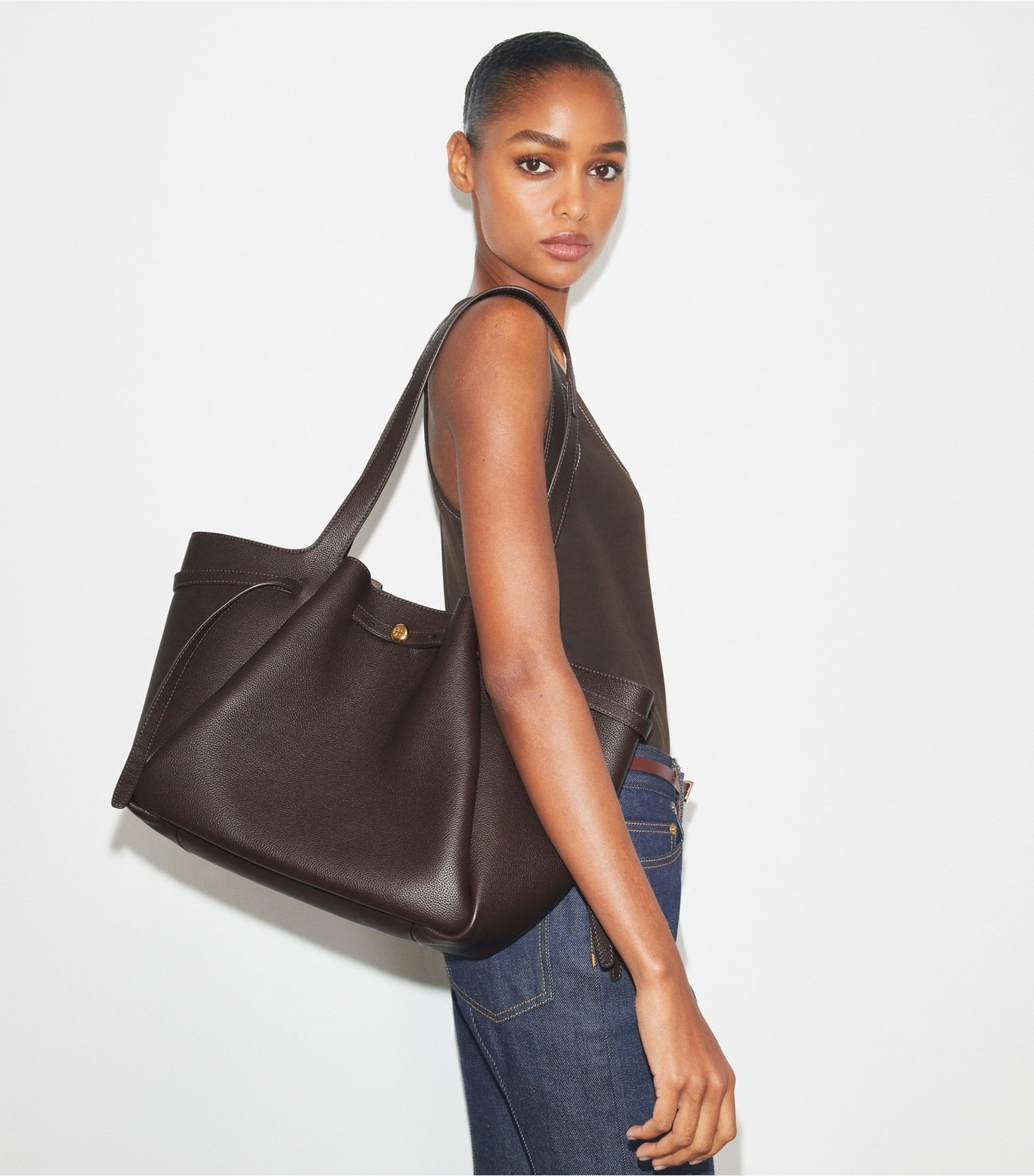 Tory Burch Romy Tote - Deep Brown