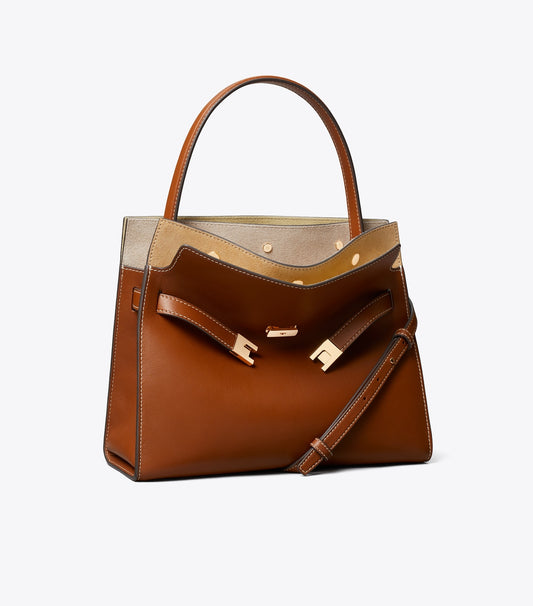 Tory Burch Small Lee Radziwill Double Bag - Aged Tan